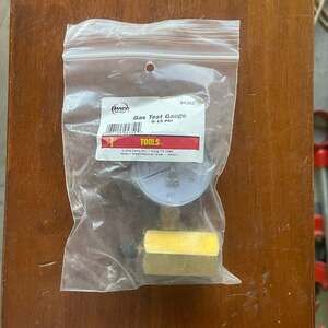 Danco Gas Test Gauge 0-15 PSI, Brass Body, Model 94352 - New